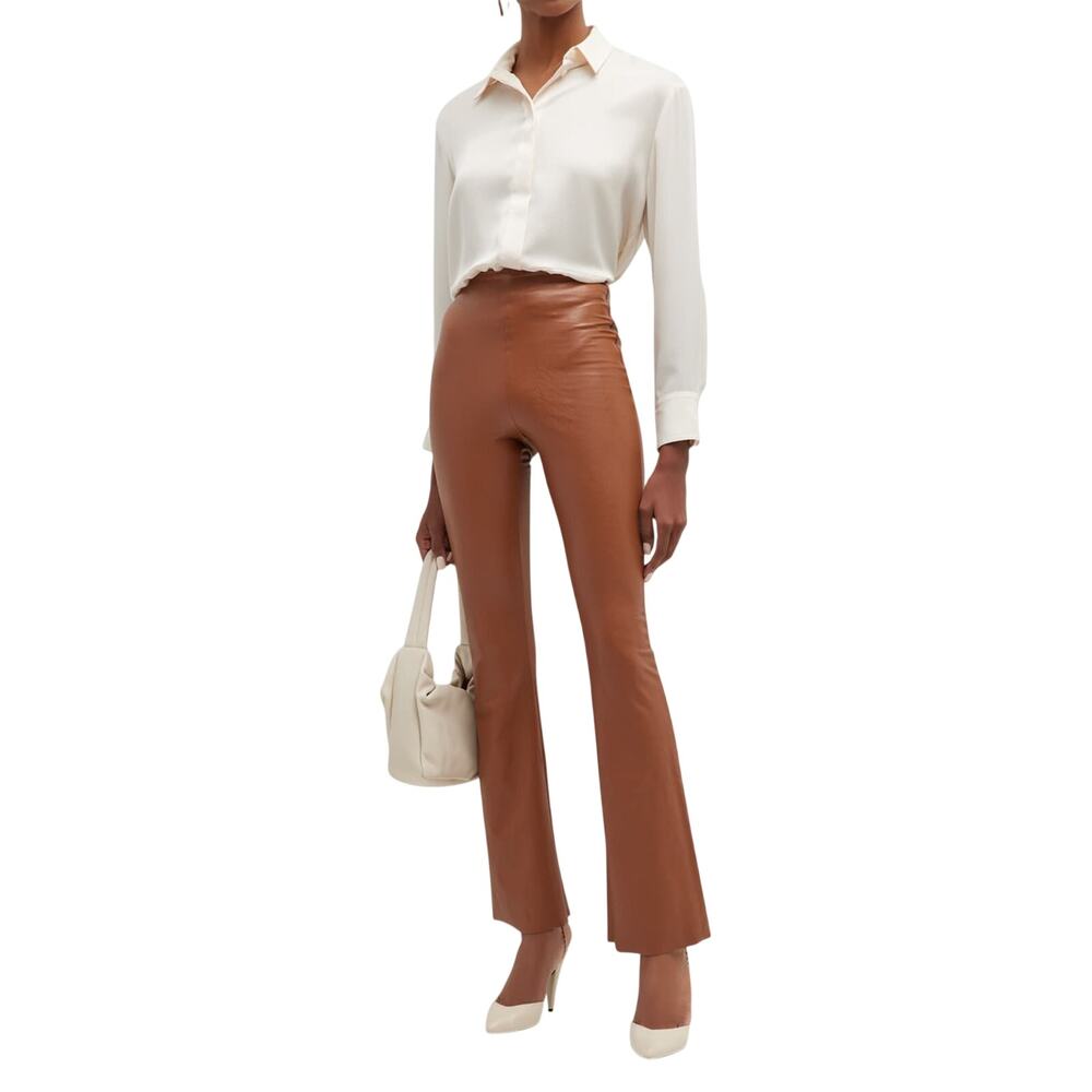 Commando Faux Leather Cocoa Flare Leggings Size L
